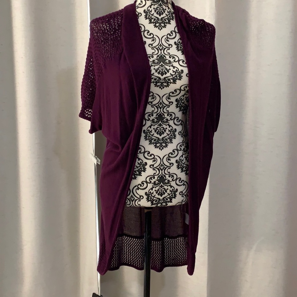 Long dark purple cardigan